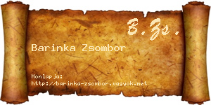 Barinka Zsombor névjegykártya